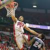 UNLV forward Khem Birch dunks over Utah State guard Jo Jo McGlaston during their game Wednesday, Jan. 22, 2014 at the Thomas & Mack Center. UNLV forward Khem Birch dunks over Utah State guard Jo Jo McGlaston during their game Wednesday, Jan. 22, 2014 at the Thomas & Mack Center.