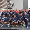 Photo: The USA Eagles rugby team outside Planet Hollywood Photo: The USA Eagles rugby team outside Planet Hollywood