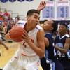 Bishop Gorman's Chase Jeter spins to the basket against Centennial during their game Wednesday, Jan. 29, 2014. Bishop Gorman won the game 73-50. Bishop Gorman's Chase Jeter spins to the basket against Centennial during their game Wednesday, Jan. 29, 2014. Bishop Gorman won the game 73-50.