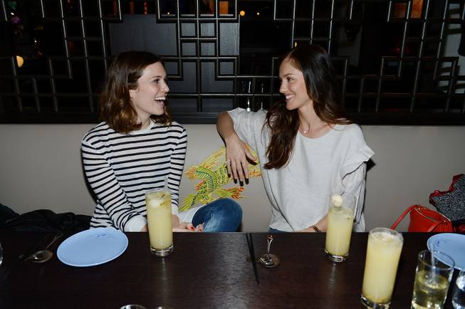 Mandy Moore and Minka Kelly at Hakkasan on Saturday, Feb. 8, 2014, in MGM Grand.