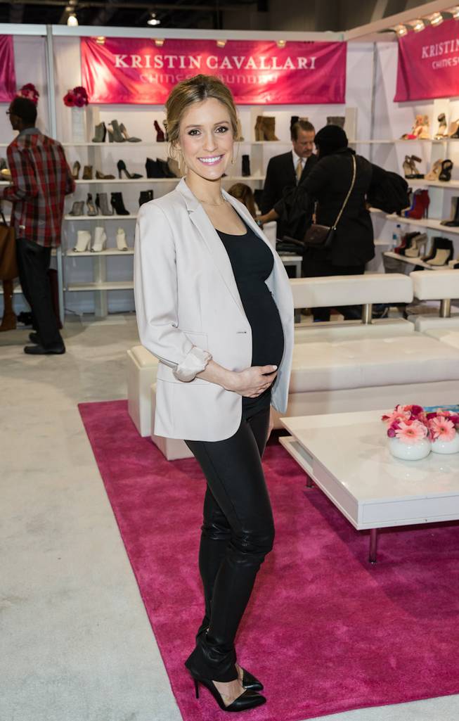 Kristin Cavallari presents her Chinese Laundry shoes at 2014 MAGIC on Tuesday, Feb. 18, 2014, at the Las Vegas Convention Center.
