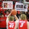 UNLV students try to distract New Mexico forward Cameron Bairstow as he takes a free throw during the first half of their Mountain West Conference game Wednesday, Feb. 19, 2014 at the Thomas & Mack Center. UNLV students try to distract New Mexico forward Cameron Bairstow as he takes a free throw during the first half of their Mountain West Conference game Wednesday, Feb. 19, 2014 at the Thomas & Mack Center.