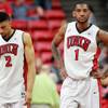UNLV forwards Khem Birch, left, and Roscoe Smith react during the final minutes of their game against New Mexico Wednesday, Feb. 19, 2014 at the Thomas & Mack Center. New Mexico won the game 68-56. UNLV forwards Khem Birch, left, and Roscoe Smith react during the final minutes of their game against New Mexico Wednesday, Feb. 19, 2014 at the Thomas & Mack Center. New Mexico won the game 68-56.