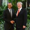 Canada's Prime Minister Stephen Harper, right, shakes hands with President Barack Obama during the North American Leaders Summit in Toluca, Mexico, Feb. 19, 2014. Canada's Prime Minister Stephen Harper, right, shakes hands with President Barack Obama during the North American Leaders Summit in Toluca, Mexico, Feb. 19, 2014.