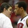 UNLV coach Dave Rice talks to Bryce Dejean-Jones in a game against Colorado State, Feb. 26, 2014, at the Thomas & Mack Center. UNLV won 78-70. UNLV coach Dave Rice talks to Bryce Dejean-Jones in a game against Colorado State, Feb. 26, 2014, at the Thomas & Mack Center. UNLV won 78-70.