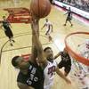 UNLV forward Khem Birch defends a shot by San Diego State forward Skylar Spencer during their Mountain West Conference game Wednesday, March 5, 2015 at the Thomas & Mack Center. The Aztecs won 73-64. UNLV forward Khem Birch defends a shot by San Diego State forward Skylar Spencer during their Mountain West Conference game Wednesday, March 5, 2015 at the Thomas & Mack Center. The Aztecs won 73-64.