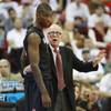 San Diego State coach Steve Fisher talks with forward Winston Shepard during their Mountain West Conference game against UNLV Wednesday, March 5, 2014 at the Thomas & Mack Center. The Aztecs won 73-64. San Diego State coach Steve Fisher talks with forward Winston Shepard during their Mountain West Conference game against UNLV Wednesday, March 5, 2014 at the Thomas & Mack Center. The Aztecs won 73-64.