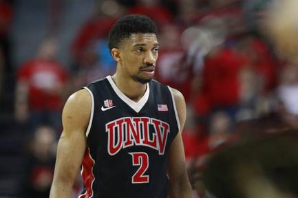 UNLV forward Khem Birch heads off the court after their Mountain West Conference semifinal game Friday, March 14, 2014 at the Thomas & Mack Center. The #8 ranked San Diego State Aztecs won 59-51 to advance to the finals.