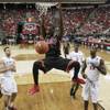 UNLV forward Roscoe Smith dunks on San Diego State during their Mountain West Conference semifinal game Friday, March 14, 2014 at the Thomas & Mack Center. The #8 ranked San Diego State Aztecs won 59-51 to advance to the finals. UNLV forward Roscoe Smith dunks on San Diego State during their Mountain West Conference semifinal game Friday, March 14, 2014 at the Thomas & Mack Center. The #8 ranked San Diego State Aztecs won 59-51 to advance to the finals.