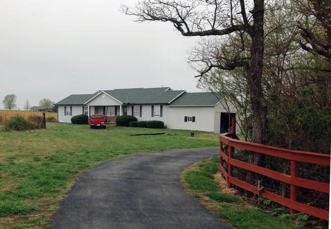 This April 14, 2014 photo shows the Aurora, Mo. home of Frazier Glenn Cross. Cross, 73, is accused of killing three people in attacks at a Jewish community center and Jewish retirement complex on Sunday near Kansas City. He was booked into Johnson County jail on a preliminary charge of first-degree murder after the attacks in Overland Park.