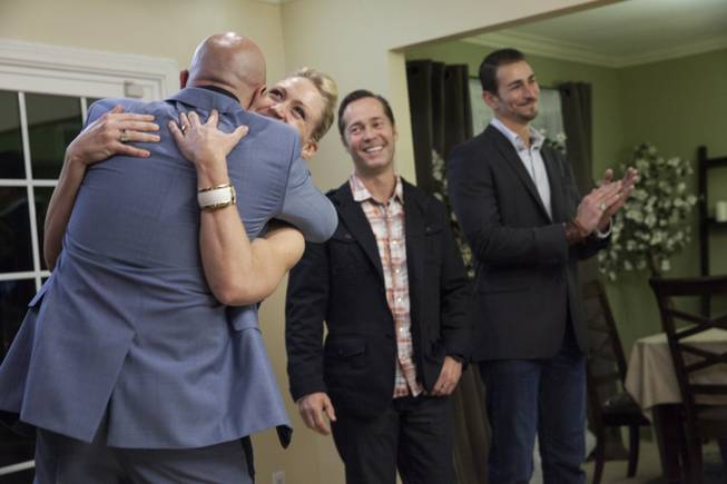 Interior designer Melissa Roche of Las Vegas competes in Season 2 of “Brother vs. Brother” on HGTV. Eric Eremita and Roche of Team Drew and Rick Schwarz and Adi Shuruk of Team Jonathan react as Team Drew is named the winner of the sixth and final challenge in West Hills, Calif. Roche, part of Team Drew, was crowned the champion on the finale Sunday, July 13, 2014.