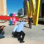 Westgate Resorts founder David Siegel has his photo taken at the unveiling of the new sign for the former LVH Wednesday, July 22, 2014.