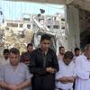 Photo: Palestinians pray the Friday prayer inside a destr Photo: Palestinians pray the Friday prayer inside a destr