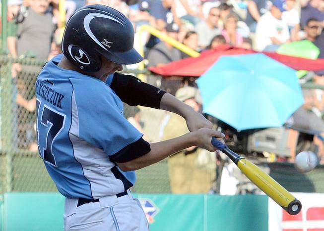 Mountain Ridge Little League, from Las Vegas, Nevada, defeated Pacifica Little League 11-2 Saturday August 9, 2014 in the Little League Western Regional Championship game at Al Houghton Stadium in San Bernardino. Nevada will play at the Little League World Series in Williamsport, PA. starting next week. (Will Lester/Staff Photographer)