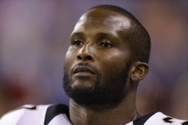 New Orleans Saints cornerback Champ Bailey looks on before an NFL preseason game against the Indianapolis Colts in Indianapolis. Jettisoned by the New Orleans Saints after a difficult training camp, the 12-time Pro Bowl cornerback was the most notable name when NFL teams trimmed their rosters to 53 active players Saturday.