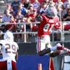 UNLV receiver Devante Davis caught six passes for 150 yards and two touchdowns in the Rebels' 48-34 loss to Northern Illinois at Sam Boyd Stadium on Saturday, Sept. 13, 2014. UNLV receiver Devante Davis caught six passes for 150 yards and two touchdowns in the Rebels' 48-34 loss to Northern Illinois at Sam Boyd Stadium on Saturday, Sept. 13, 2014.