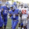 San Jose State's Joe Gray (6) celebrates after scoring against UNLV during the first half of an NCAA college football game Saturday, Oct. 4, 2014, in San Jose, Calif. San Jose State's Joe Gray (6) celebrates after scoring against UNLV during the first half of an NCAA college football game Saturday, Oct. 4, 2014, in San Jose, Calif.