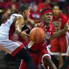 UNLV's Kendall Smith, left, and Patrick McCaw fight for the ball during the Scarlet and Gray exhibition game Thursday, Oct. 16, 2014, at the Thomas & Mack Center. UNLV's Kendall Smith, left, and Patrick McCaw fight for the ball during the Scarlet and Gray exhibition game Thursday, Oct. 16, 2014, at the Thomas & Mack Center.