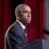Photo: President Barack Obama pauses as he speaks about F Photo: President Barack Obama pauses as he speaks about F