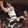 Arizona State's Eric Jacobsen, middle, jumps for a rebound between UNLV's Christian Wood (5) and Patrick McCaw, left, during the second half of an NCAA college basketball game Wednesday, Dec. 3, 2014, in Tempe, Ariz. Arizona State defeated UNLV 77-55. (AP Photo/Ross D. Franklin) Arizona State's Eric Jacobsen, middle, jumps for a rebound between UNLV's Christian Wood (5) and Patrick McCaw, left, during the second half of an NCAA college basketball game Wednesday, Dec. 3, 2014, in Tempe, Ariz. Arizona State defeated UNLV 77-55. (AP Photo/Ross D. Franklin)