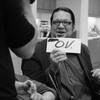Penn Jillette presents a check to Opportunity Village. Penn Jillette presents a check to Opportunity Village.