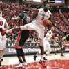 San Diego State forward Angelo Chol pulls in a rebound against UNLV forward Goodluck Okonoboh during the first half Saturday, Jan. 17, 2015, in San Diego. San Diego State forward Angelo Chol pulls in a rebound against UNLV forward Goodluck Okonoboh during the first half Saturday, Jan. 17, 2015, in San Diego.