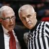 San Diego State coach Steve Fisher has a word with a referee during the first half of an NCAA college basketball game against UNLV on Saturday, Jan. 17, 2015, in San Diego. (AP Photo/Lenny Ignelzi) San Diego State coach Steve Fisher has a word with a referee during the first half of an NCAA college basketball game against UNLV on Saturday, Jan. 17, 2015, in San Diego. (AP Photo/Lenny Ignelzi)