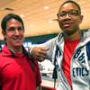 Las Vegas High senior Jamal Richards, right, is pictured with coach Steve Gaspar after bowling a perfect game in the Sunrise Regional quarterfinals at the Orleans. Las Vegas High senior Jamal Richards, right, is pictured with coach Steve Gaspar after bowling a perfect game in the Sunrise Regional quarterfinals at the Orleans.