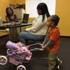 Photo: A child is evaluated for early-intervention servic Photo: A child is evaluated for early-intervention servic
