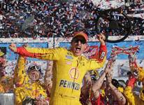 Joey Logano celebrates in Victory Lane after winning the Daytona 500 NASCAR Sprint Cup series auto race at Daytona International Speedway on Sunday, Feb. 22, 2015, in Daytona Beach, Fla. Joey Logano celebrates in Victory Lane after winning the Daytona 500 NASCAR Sprint Cup series auto race at Daytona International Speedway on Sunday, Feb. 22, 2015, in Daytona Beach, Fla.
