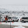 Photo: Rescuers searched for three stranded rock climbers Photo: Rescuers searched for three stranded rock climbers