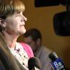 UNLV Athletic Director Tina Kunzer-Murphy answers questions from local TV crews at a media luncheon on Monday, Aug. 17, 2015 at Ferraro's Italian Restaurant. UNLV Athletic Director Tina Kunzer-Murphy answers questions from local TV crews at a media luncheon on Monday, Aug. 17, 2015 at Ferraro's Italian Restaurant.