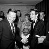 Frank Sinatra greets his son Frank Sinatra Jr. backstage at Driftwood Lounge after Sinatra Jr.’s performance with the Tommy Dorsey Orchestra on Aug. 8, 1963, at the Flamingo in Las Vegas. Frank Sinatra greets his son Frank Sinatra Jr. backstage at Driftwood Lounge after Sinatra Jr.’s performance with the Tommy Dorsey Orchestra on Aug. 8, 1963, at the Flamingo in Las Vegas.