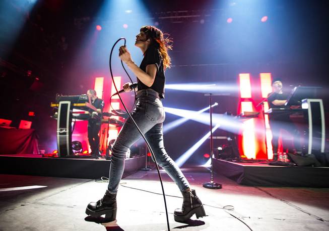 Chvrches headlines at Brooklyn Bowl Las Vegas on Thursday, April 21, 2016, at the Linq Promenade.