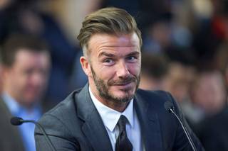 Mark Davis, David Beckham at Stadium Presentation