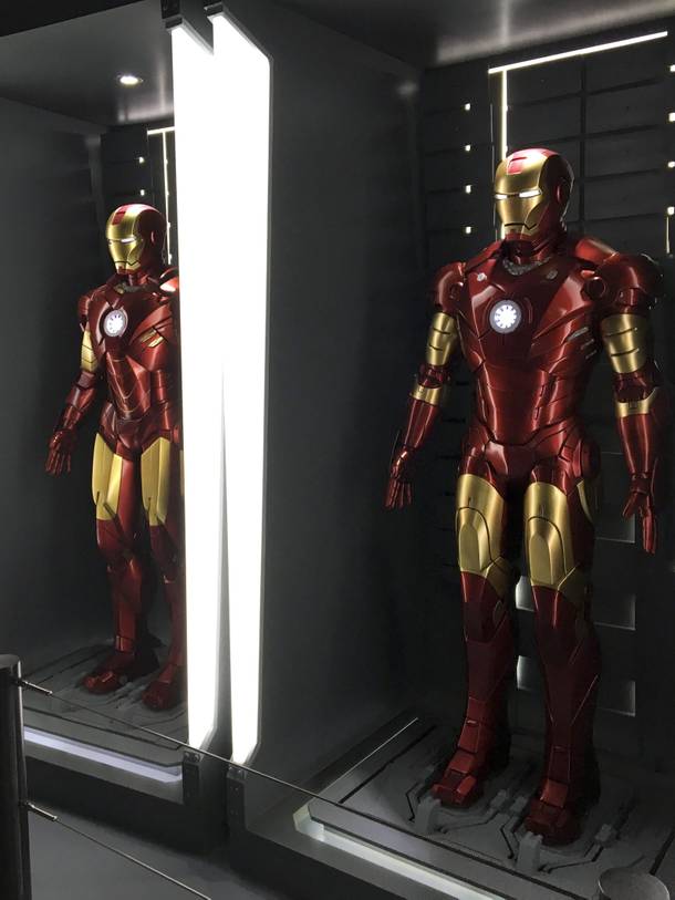 An Iron Man suit display at the Marvel’s Avengers STATION, an immersive exhibit that takes visitors on a journey through the Avengers superhero franchise, Tuesday, June 14, 2016, at Treasure Island.