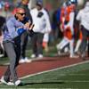 Bishop Gorman head coach Kenny Sanchez applauds his players as they score again over Liberty during their high school football state championship game at Sam Boyd Stadium on Saturday, Dec. 3, 2016. Bishop Gorman head coach Kenny Sanchez applauds his players as they score again over Liberty during their high school football state championship game at Sam Boyd Stadium on Saturday, Dec. 3, 2016.