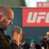 Photo: UFC President Dana White talks to the media after Photo: UFC President Dana White talks to the media after