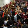 Photo: Las Vegas High School Wildcats celebrate with the Photo: Las Vegas High School Wildcats celebrate with the