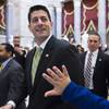 Photo: House Speaker Paul Ryan of Wisconsin passes a wavi Photo: House Speaker Paul Ryan of Wisconsin passes a wavi