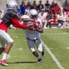UNLV quarterback Armani Rogers, left, hands the ball to running back Charles Williams on April 1, 2017, during UNLVs spring showcase scrimmage game. Photo by Richard Brian. UNLV quarterback Armani Rogers, left, hands the ball to running back Charles Williams on April 1, 2017, during UNLVs spring showcase scrimmage game. Photo by Richard Brian.