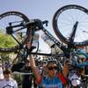 Photo: Heather Fisher signifies her support for cyclist s Photo: Heather Fisher signifies her support for cyclist s