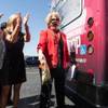 Photo: Mayor Carolyn G. Goodman christened a shuttle duri Photo: Mayor Carolyn G. Goodman christened a shuttle duri