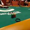 A stack of $50,000 tournament chips await a poker player before the start of the 2017 World of Series of Poker Main Event at the Rio Convention Center on Saturday, July 8, 2017. A stack of $50,000 tournament chips await a poker player before the start of the 2017 World of Series of Poker Main Event at the Rio Convention Center on Saturday, July 8, 2017.