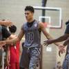 Earl Watson Elite's Josh Green (10) congratulates teammates after edging out Expressions Elite during their Fab 48 AAU tournament game at Desert Oasis High School on Friday, July 28 2017. As a UNLV recruit, Green is an Aussie native playing high school basketball in Arizona. Earl Watson Elite's Josh Green (10) congratulates teammates after edging out Expressions Elite during their Fab 48 AAU tournament game at Desert Oasis High School on Friday, July 28 2017. As a UNLV recruit, Green is an Aussie native playing high school basketball in Arizona.