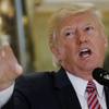 Photo: President Donald Trump speaks to the media in the Photo: President Donald Trump speaks to the media in the
