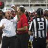 UNLV head coach Tony Sanchez yells at a referee following another team penalty call during their home-opening football game against Howard on Saturday, September 2, 2017. L.E. Baskow UNLV head coach Tony Sanchez yells at a referee following another team penalty call during their home-opening football game against Howard on Saturday, September 2, 2017. L.E. Baskow