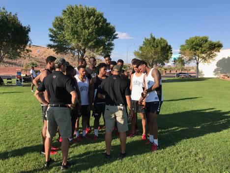 The UNLV basketball team participates in an offseason training exercise in Mesquite during the weekend of September 16-17, 2017.