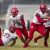 Photo: Arbor View's Jaquari Hannie (20) turns the corner Photo: Arbor View's Jaquari Hannie (20) turns the corner