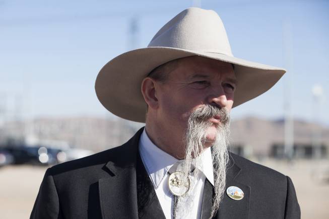 John Ruhs, Nevada State Director, Bureau of Land Management speaks to reporters following a ceremony to celebrate the commissioning of the 179 megawatt Switch Station 1 and 2 Solar Projects, Monday, Dec. 11, 2017. This is the first-ever project to be built in one of the Bureau of Land Management's Solar Energy Zones.